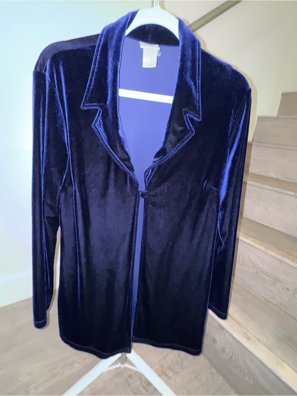Vintage Women’s S Jacqueline Ferrar Deep Blue Velvet Blazer Cocktail‎ Old Money